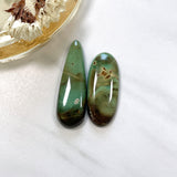 Large Sea Green Mixed Crescent Lake Variscite, Set of 2 Background