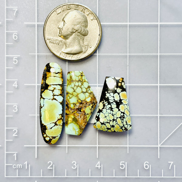 Large Yellow Mixed Giraffe Turquoise, Set of 3 Dimensions