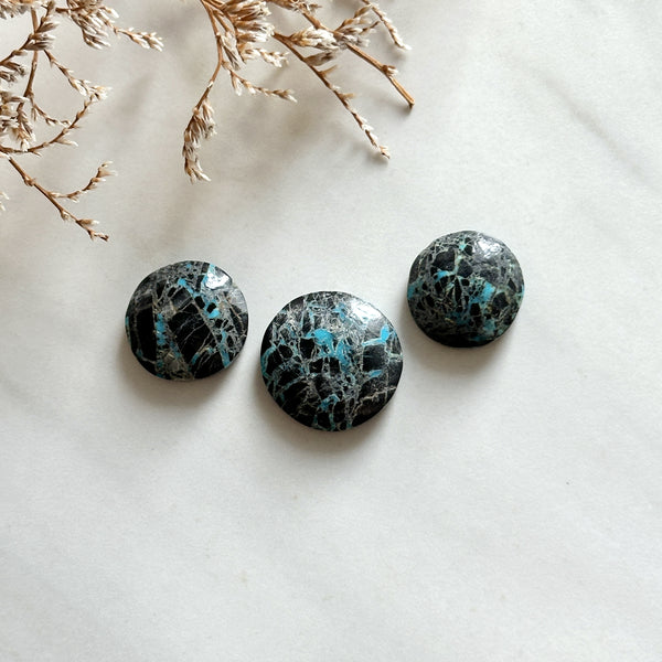 Medium Ocean Blue Round Blue Moon Turquoise, Set of 3 Background