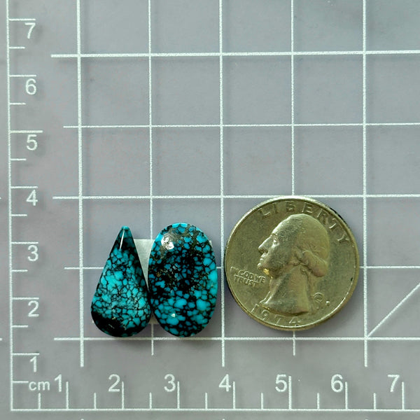 Medium Ocean Blue Mixed Yungai Turquoise, Set of 2 Dimensions