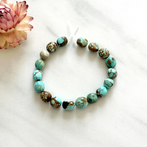 Sky Blue Fox Turquoise Nugget Beads Background