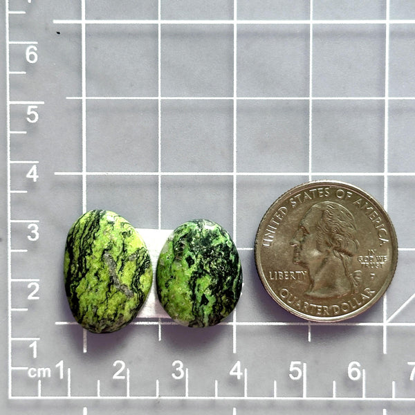 Medium Sea Green Oval Yungai Turquoise, Set of 2 Dimensions