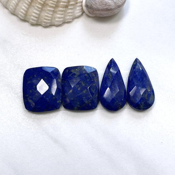 Medium Deep Blue Mixed Lapis Lazuli, Set of 4 Background