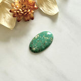 Large Deep Green Oval Namtso Lake Turquoise Background