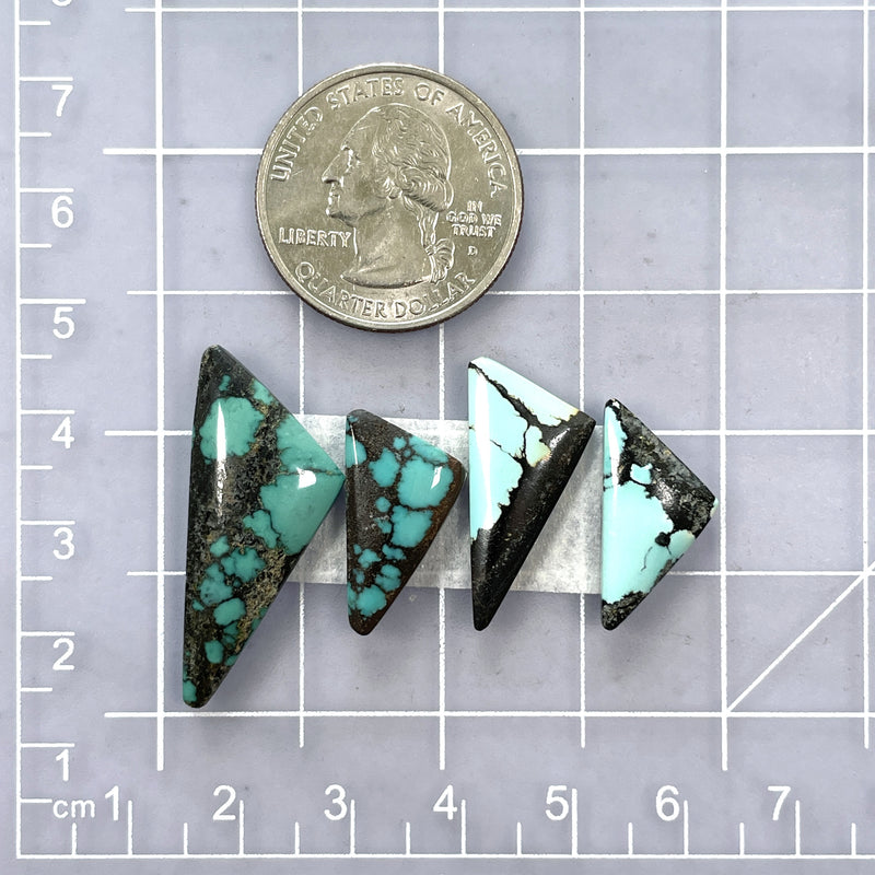 Medium Mixed Freeform Yungai Turquoise, Set of 4 Dimensions