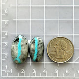 Large Sky Blue Oval Blue Moon Turquoise, Set of 2 Dimensions
