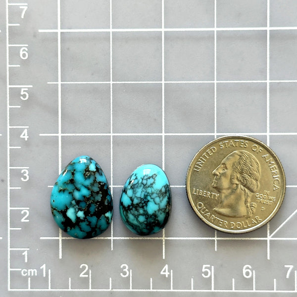 Medium Sky Blue Mixed Yungai Turquoise, Set of 2 Dimensions