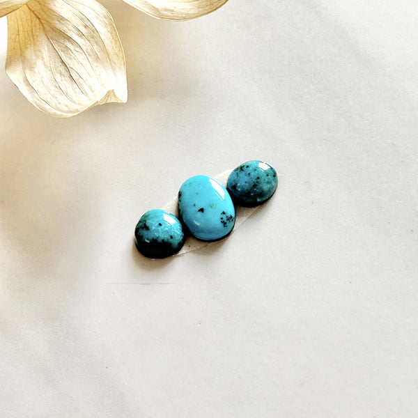 Small Sky Blue Freeform Kingman Turquoise, Set of 3 Background