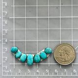 Small Sky Blue Mixed Kingman Turquoise, Set of 7 Dimensions