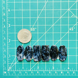 Large Deep Blue Mixed Pietersite Quartz, Set of 6 Dimensions
