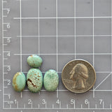 Small Faint Blue Oval Treasure Mountain Turquoise, Set of 4 Dimensions