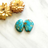 Medium Sky Blue Freeform Royston Turquoise, Set of 2 Background