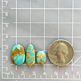 Small Sky Blue Mixed Kingman Turquoise, Set of 3 Dimensions