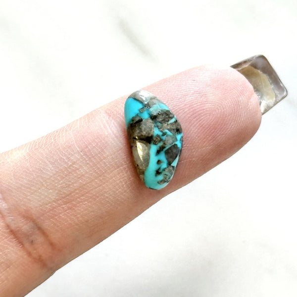 Small Sky Blue Freeform Bisbee Turquoise Background