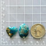 Large Sky Blue Mixed Ithaca Peak Turquoise, Set of 2 Dimensions