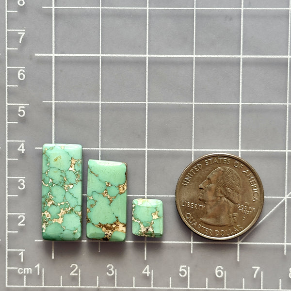 Medium Mint Green Mixed Namtso Lake Turquoise, Set of 3 Dimensions