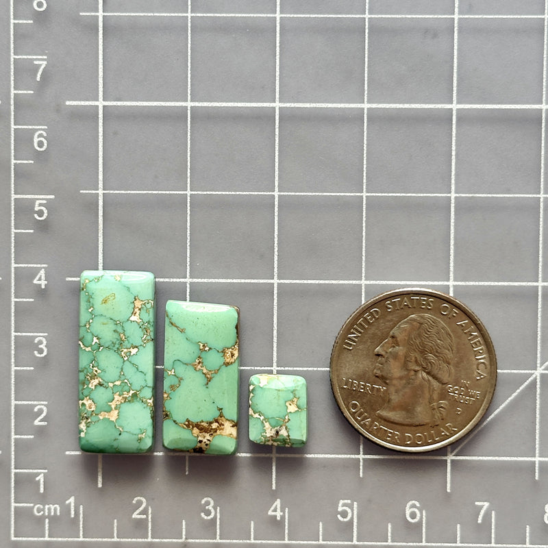 Medium Mint Green Mixed Namtso Lake Turquoise, Set of 3 Dimensions