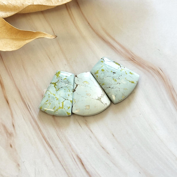 Large Faint Blue Petal Sand Hill Turquoise, Set of 3 Background