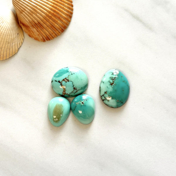 Small Mint Green Mixed Namtso Lake Turquoise, Set of 4 Background