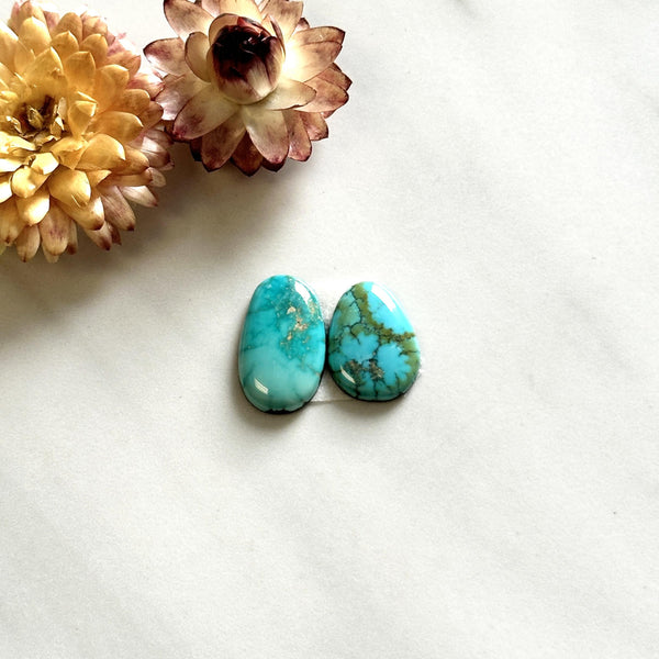 Small Sky Blue Mixed Lone Mountain Turquoise, Set of 2 Background