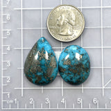 Large Ocean Blue Mixed Ithaca Peak Turquoise, Set of 2 Dimensions