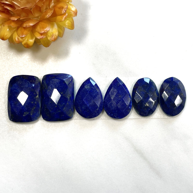 Small Deep Blue Mixed Lapis Lazuli, Set of 6 Background