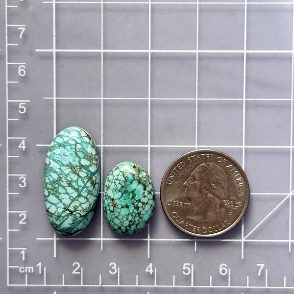 Large Sky Blue Oval Number 8 Turquoise, Set of 2 Dimensions