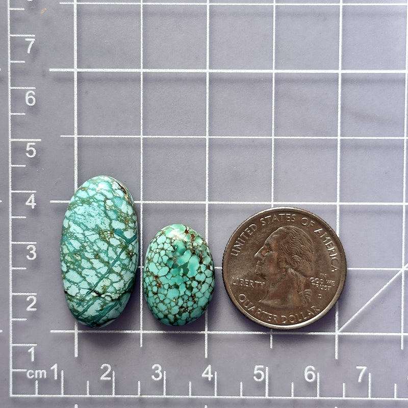 Large Sky Blue Oval Number 8 Turquoise, Set of 2 Dimensions