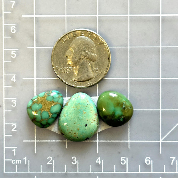 Medium Mint Green Mixed Lone Mountain Turquoise, Set of 3 Dimensions