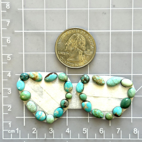 Small Mixed Mixed Mixed Turquoise, Set of 25 Dimensions