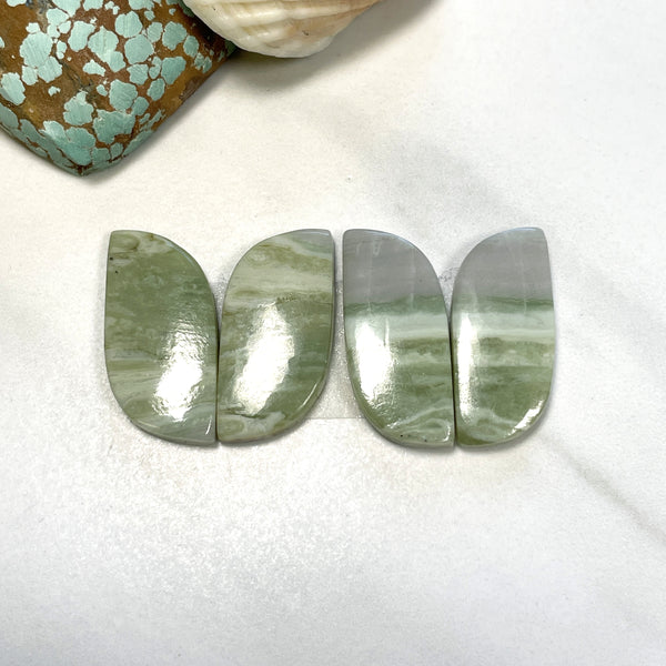 Large Mint Green Freeform Green Serpentine Serpentine, Set of 4 Background