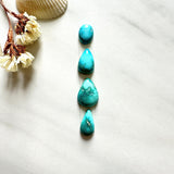 Small Sky Blue Mixed Fox Turquoise, Set of 4 Background