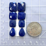 Small Deep Blue Mixed Lapis Lazuli, Set of 8 Dimensions