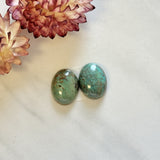Small Mint Green Oval Crescent Lake Variscite, Set of 2 Background