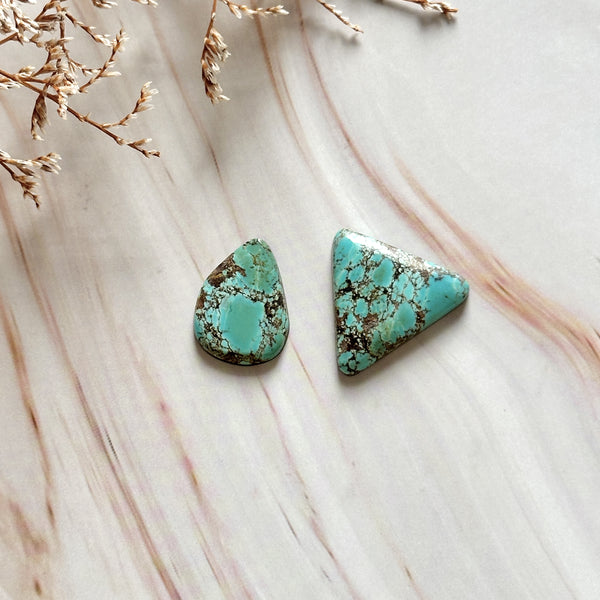 Medium Sky Blue Mixed Wild Horse Turquoise, Set of 2 Background
