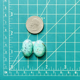 Large Sea Green Oval Crescent Lake Variscite, Set of 2 Dimensions