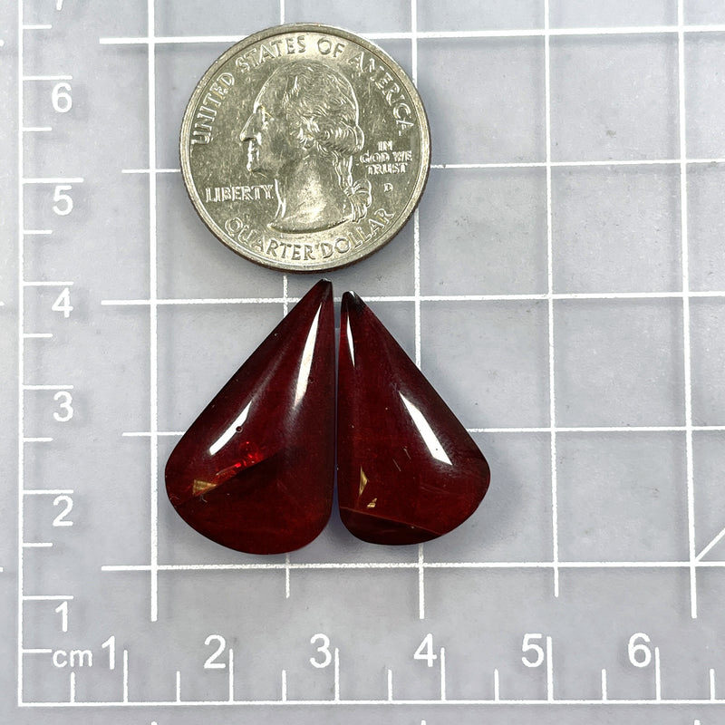 Medium Red Teardrop Rosarita, Set of 2 Dimensions