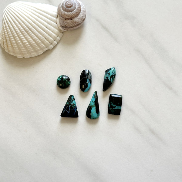 Small Sky Blue Mixed Blue Moon Turquoise, Set of 6 Background