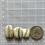 Large Deep Green Freeform Royston Turquoise, Set of 3 Dimensions