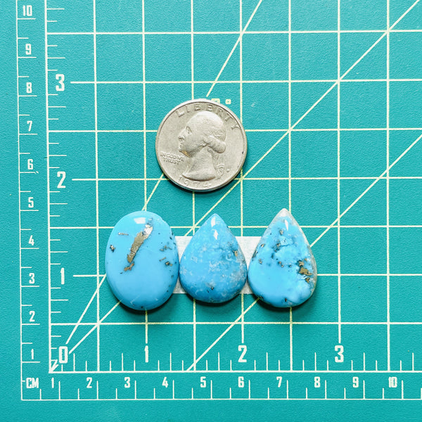 Large Sky Blue Mixed Ithaca Peak Turquoise, Set of 3 Dimensions