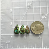 Small Mixed Teardrop Yungai Turquoise, Set of 3 Dimensions