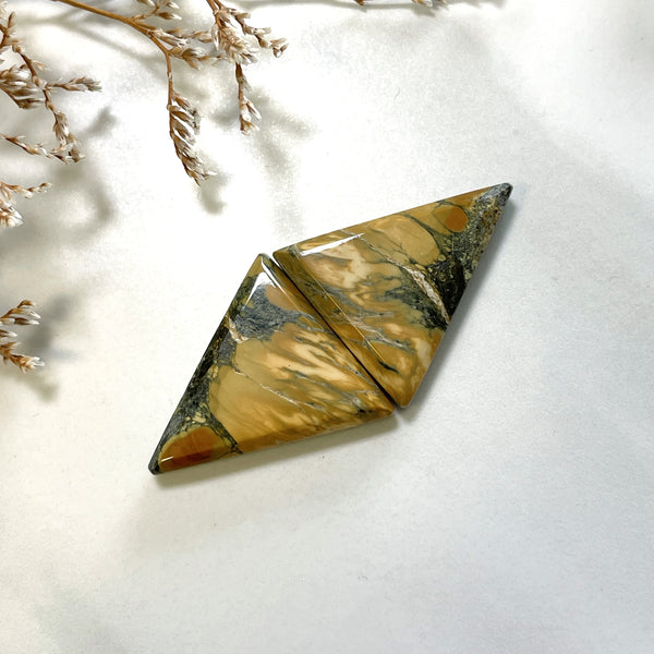 Large Royal Orange Triangle Golden Birch Turquoise, Set of 2 Background