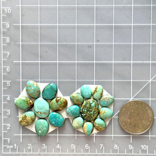 Small Mixed Mixed Mixed Turquoise, Set of 18 Dimensions