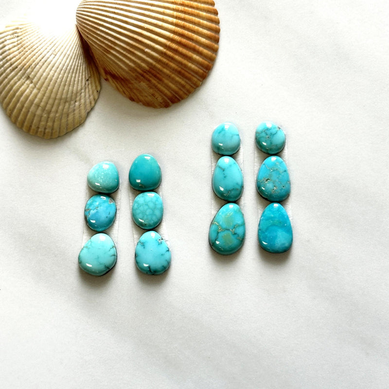 Small Sky Blue Mixed Lone Mountain Turquoise, Set of 12 Background