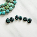 Small Ocean Blue Oval Bamboo Mountain Turquoise, Set of 6 Background