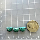 Small Deep Green Half Moon Yungai Turquoise, Set of 3 Dimensions