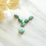 Small Lime Green Oval Broken Arrow Variscite, Set of 6 Background