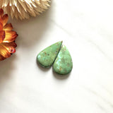 Medium Lime Green Teardrop Crescent Lake Variscite, Set of 2 Background