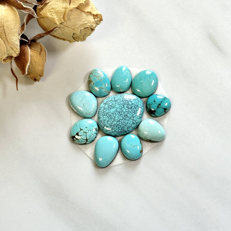 Small Sky Blue Mixed Mixed Turquoise, Set of 10 Background