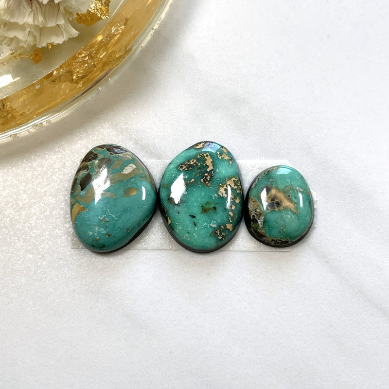 Small Sea Green Freeform Carico Lake Turquoise, Set of 3 Background